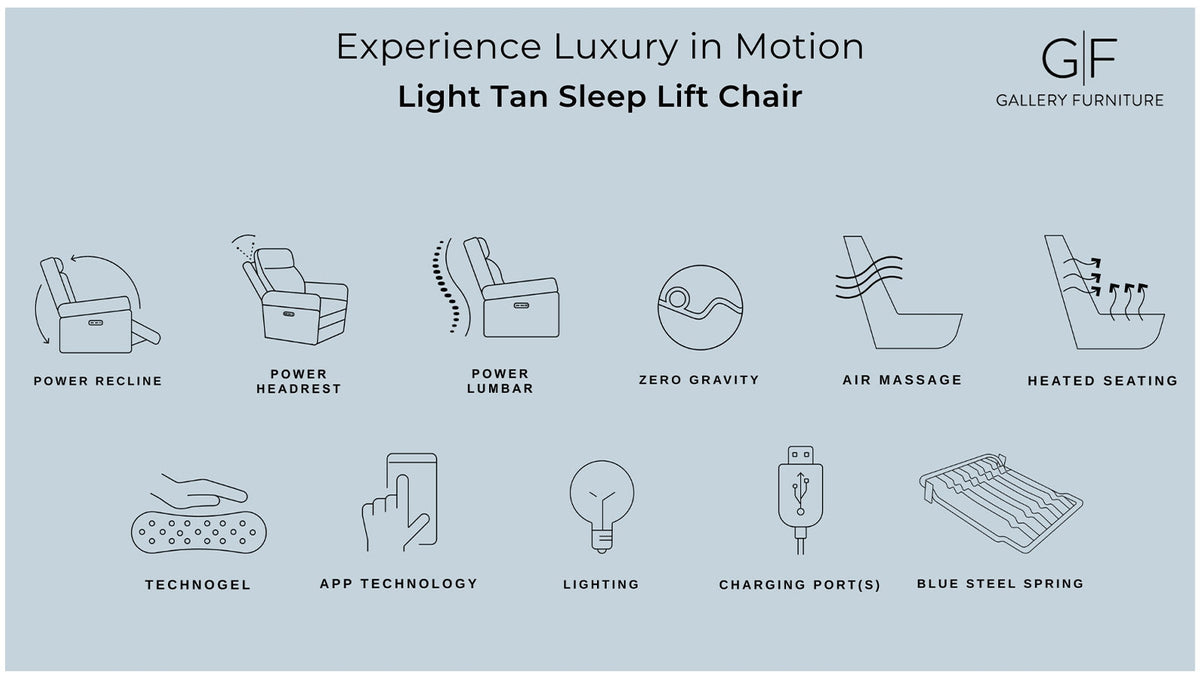 Cozyfocus MacZcliner Light Tan P5 Lift Chair | Heat & Massage