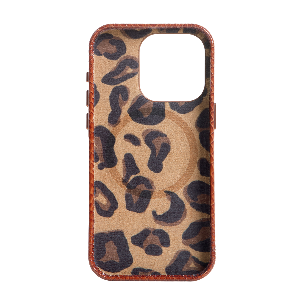 Embossed Cognac Case for iPhone 14