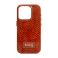 Embossed Cognac Case for iPhone 14