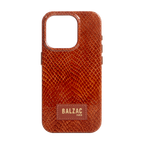 Embossed Cognac Case for iPhone 14